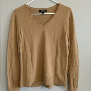Banana Republic Camel V-Neck Sweater